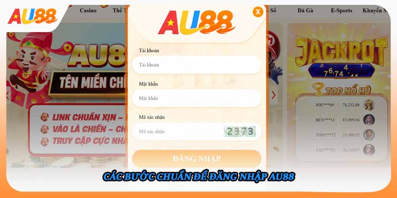 Các bước chuẩn để đăng nhập AU88